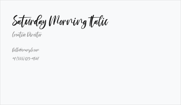 Saturday Morning Italic Business Card