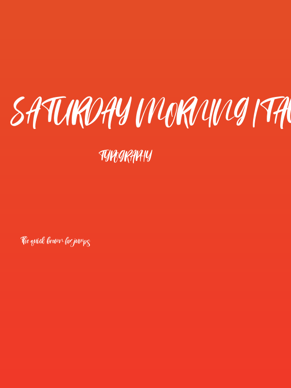 Saturday Morning Italic Poster