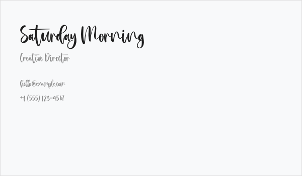 Saturday Morning Business Card