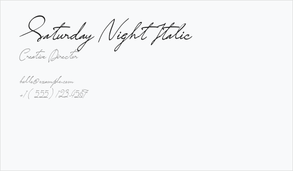 Saturday Night Italic Business Card