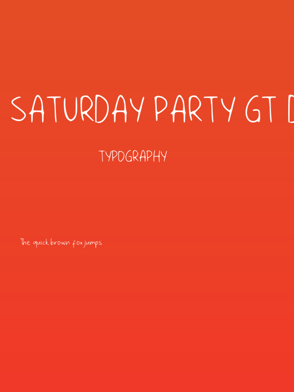 Saturday Party GT Demo Poster