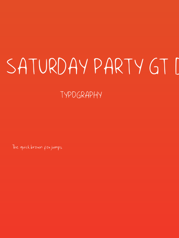 Saturday Party GT Demo Poster
