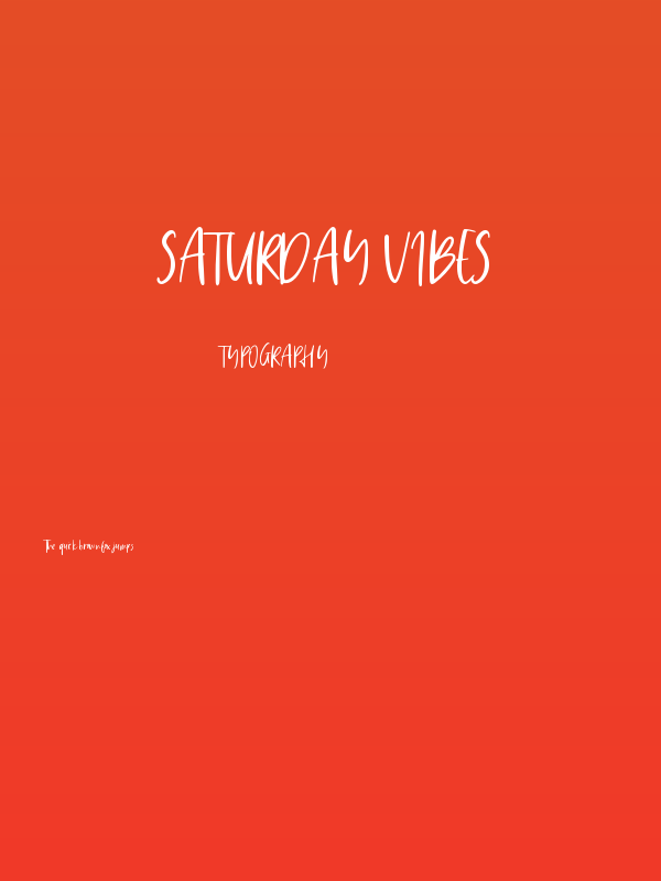 Saturday Vibes Poster