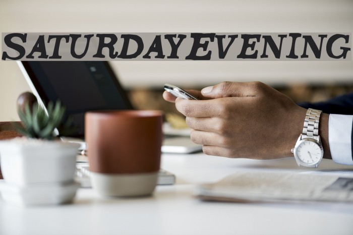 SaturdayEvening Font examples