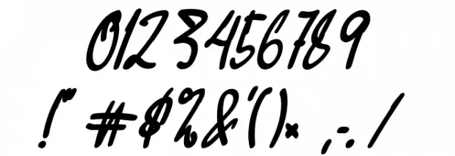 SaturdayRainRegular Font OTHER CHARS