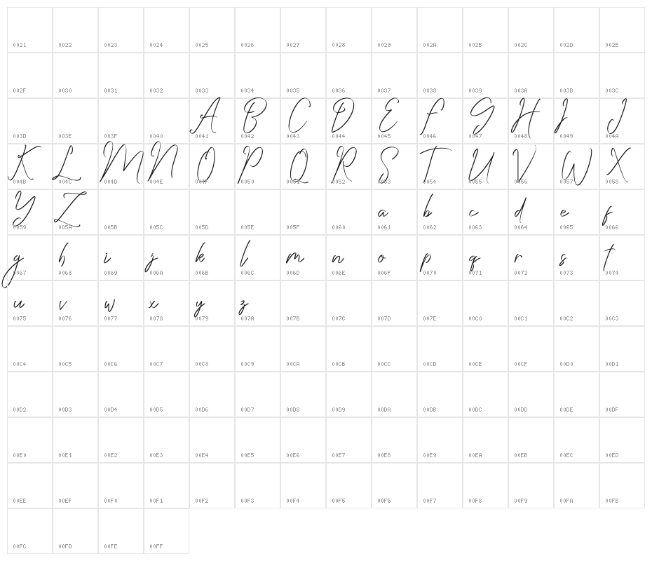 Saturday Character Map