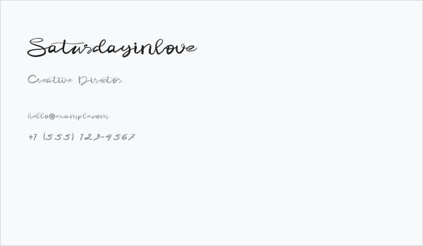 Saturdayinlove Business Card