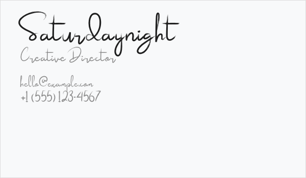 Saturdaynight Business Card