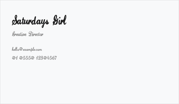 Saturdays Girl Business Card