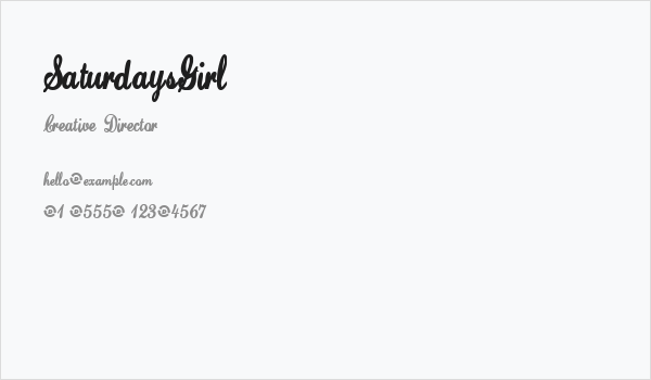 SaturdaysGirl Business Card