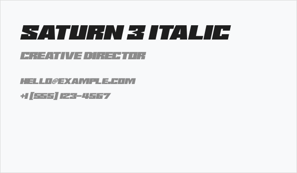 Saturn 3 Italic Business Card
