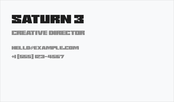 Saturn 3 Business Card