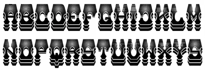 Saturn Sliced Regular Font LOWERCASE