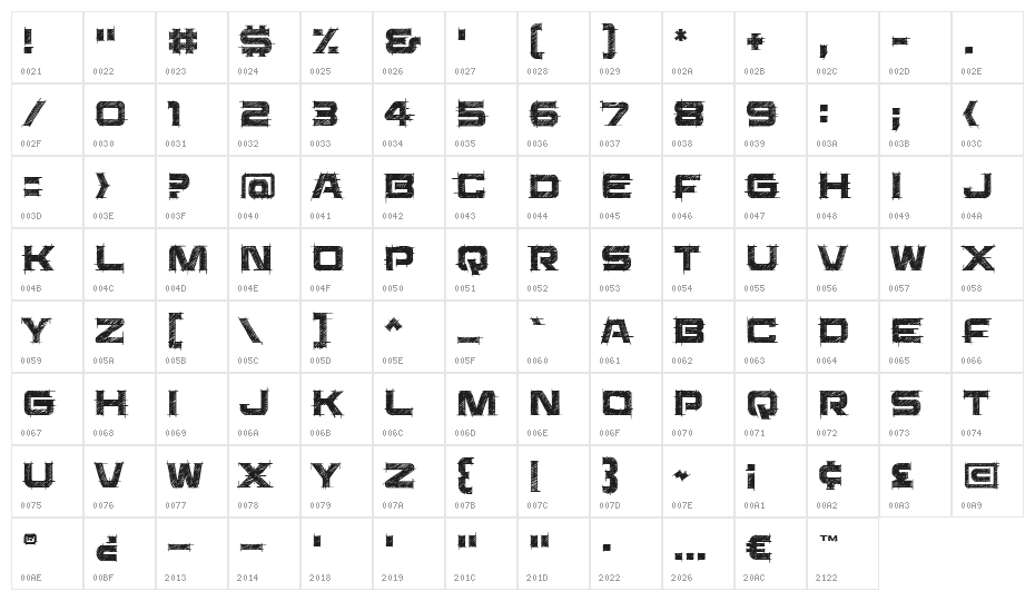 Saucer BB Character Map