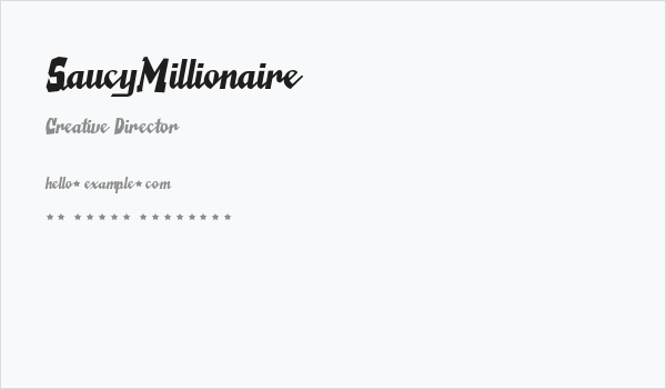 SaucyMillionaire Business Card