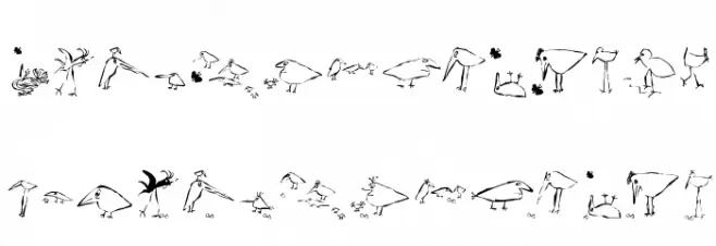 SaulsRandomBirds Schriftart Groß