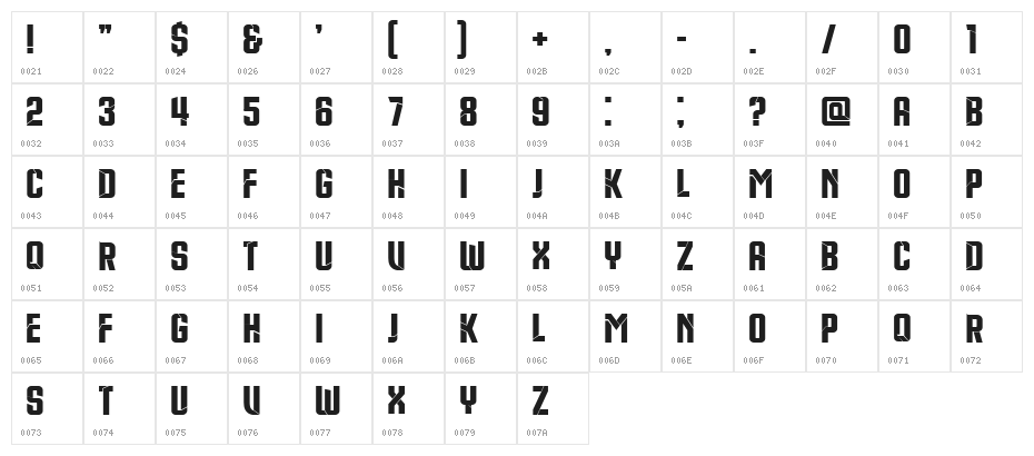 Sausage Master Book Regular Character Map