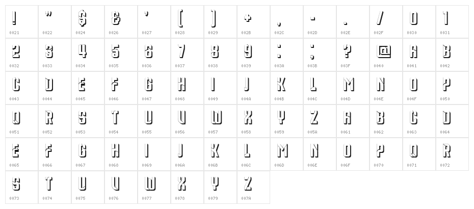 Sausage Master Hollow Regular Character Map