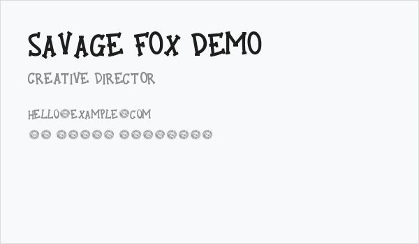 Savage Fox Demo Business Card