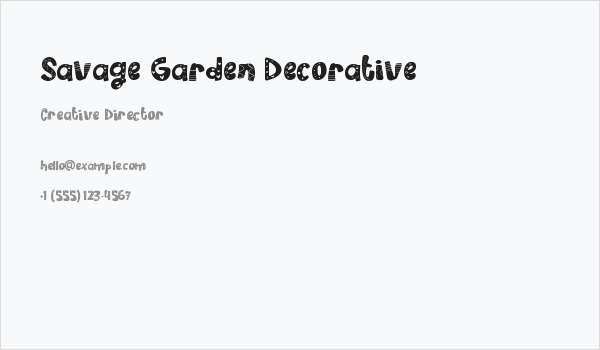 Savage Garden Decorative Business Card