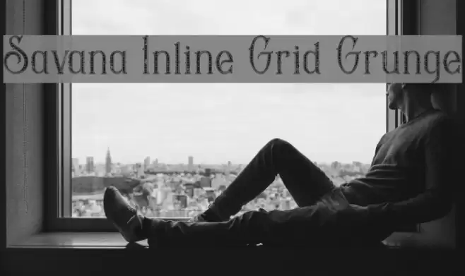 Savana Inline Grid Grunge Font examples