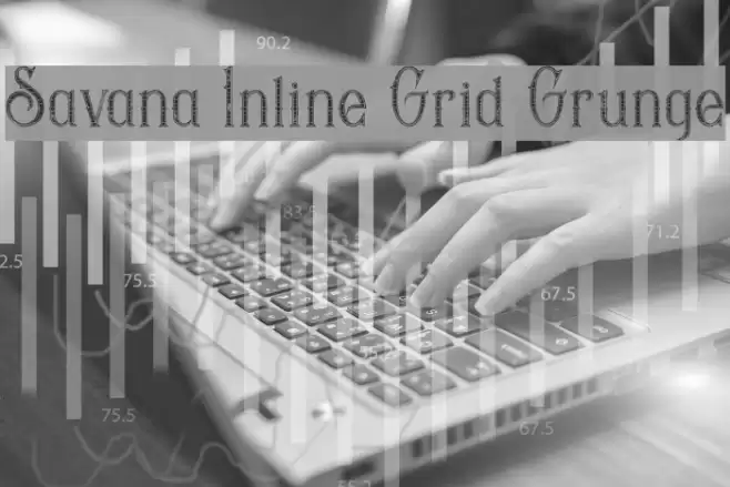 Savana Inline Grid Grunge Font examples