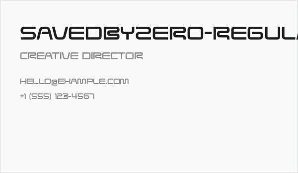 SavedByZero-Regular Business Card