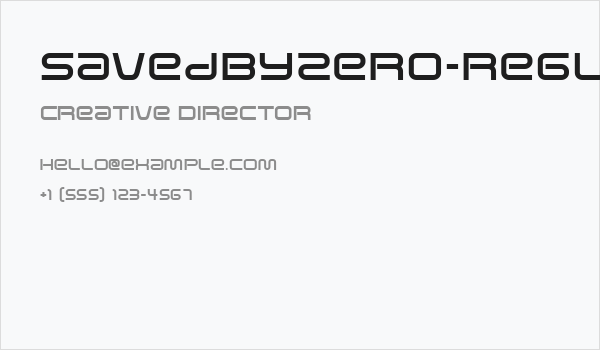 SavedByZero-Regular Business Card