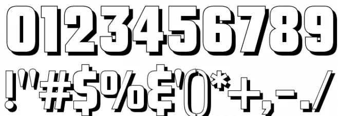 Savings Bond Shadow Font OTHER CHARS