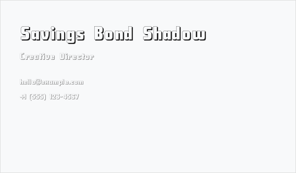Savings Bond Shadow Business Card