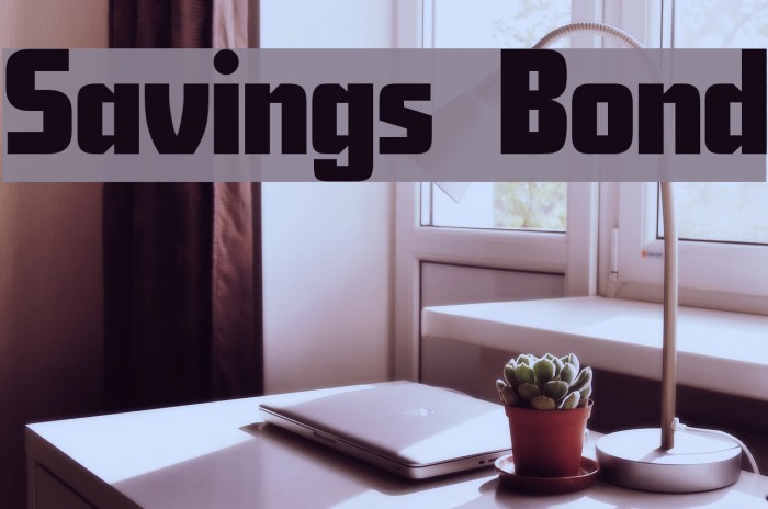 Savings Bond Font examples