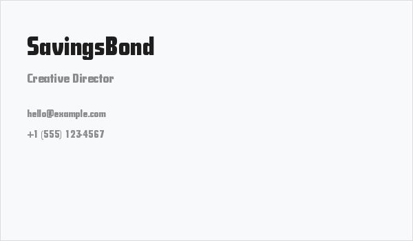 SavingsBond Business Card