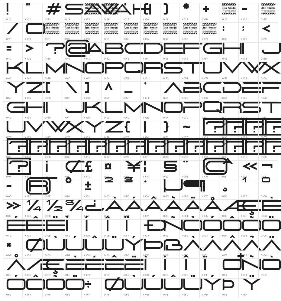 Sawah Personal Use Character Map
