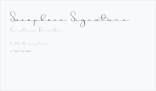 Saxophone Signature Business Card