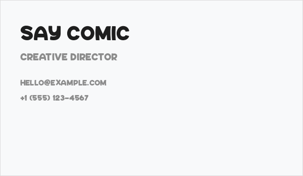 Say Comic Business Card