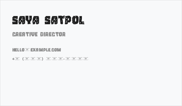 Saya Satpol Business Card