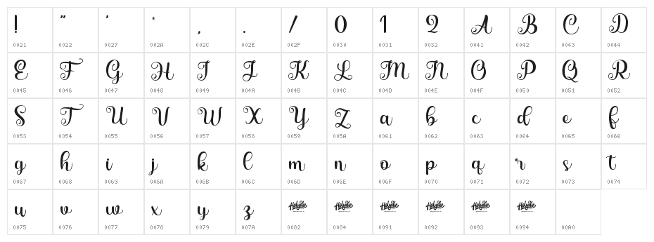 Saylina Character Map