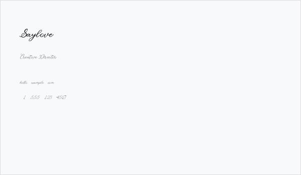 Saylove Business Card