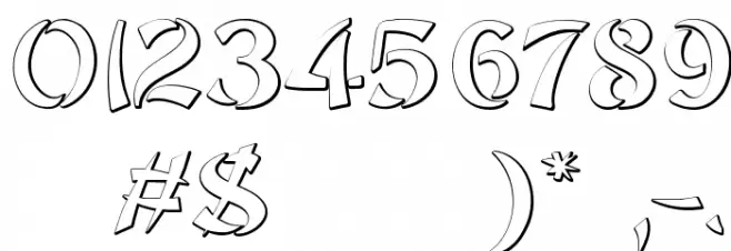 Sayonara Beveled Font OTHER CHARS