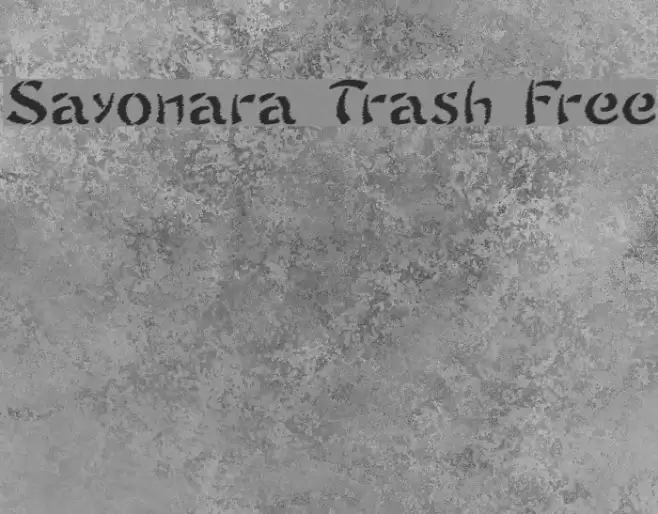 Sayonara Trash Free Font examples
