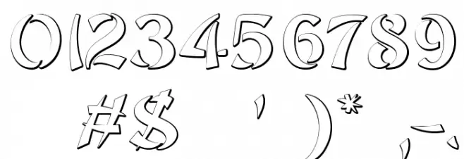 SayonaraBeveled Шрифта ДРУГИЕ символов