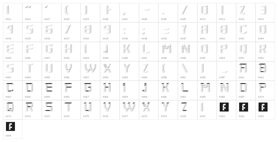Saytwo Regular Character Map