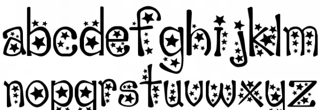 sabrina star Font UPPERCASE