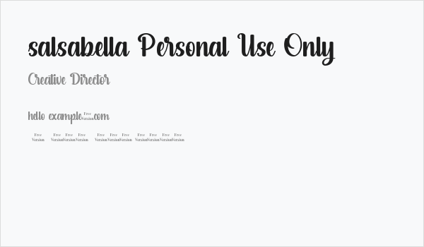 salsabella Personal Use Only Business Card