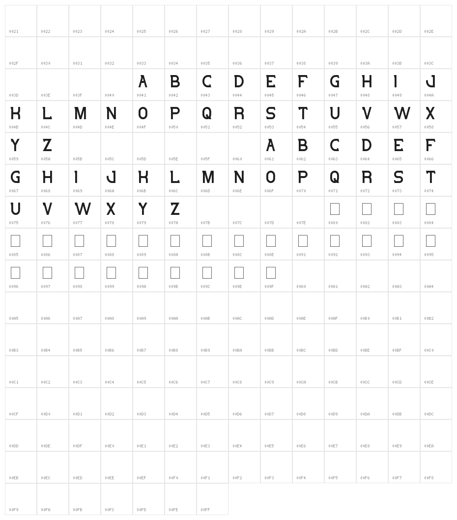 salute Character Map