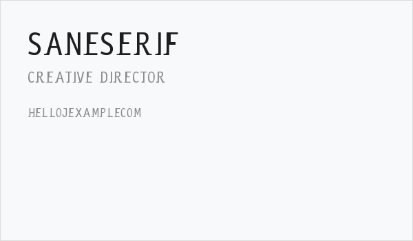 saneserif Business Card