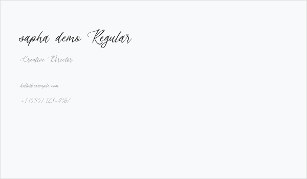 sapha demo Regular Business Card