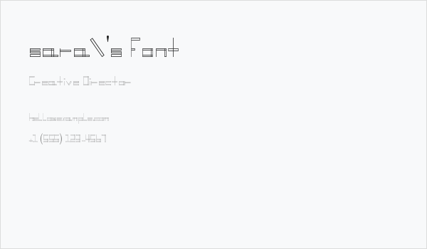 sara's font Business Card