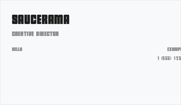 saucerama Business Card
