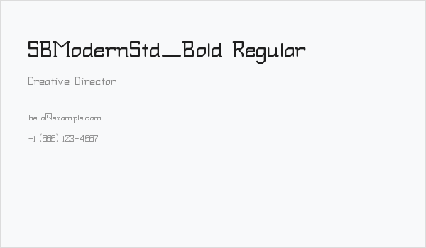 SBModernStd_Bold Regular Business Card